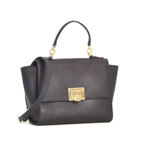 michael kors tina satchel black|MICHAEL Michael Kors Women's TINA Small Top Zip .